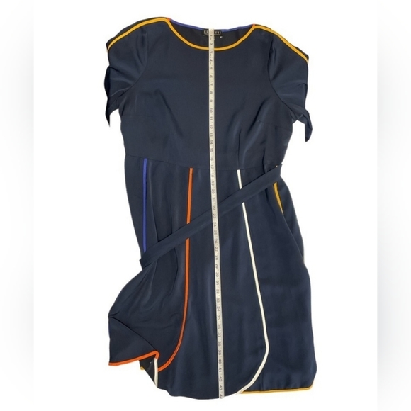 Eloquii Navy Blue Puff Sleeve Dress with Piping 16 - Picture 5 of 7